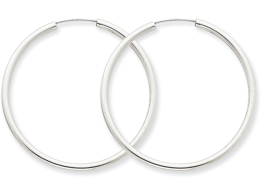 FJC Finejewelers 14k White Gold Polished Endless 2mm Hoop Earrings