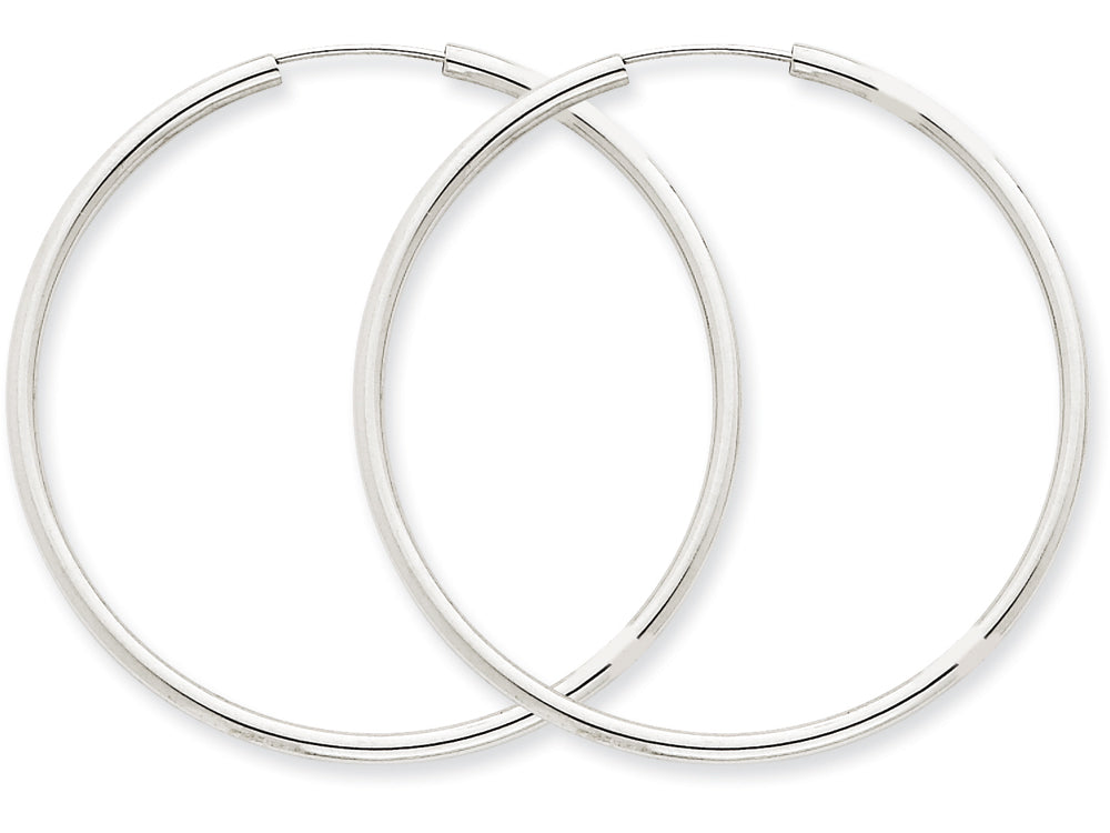 FJC Finejewelers 14k White Gold Polished Endless 2mm Hoop Earrings