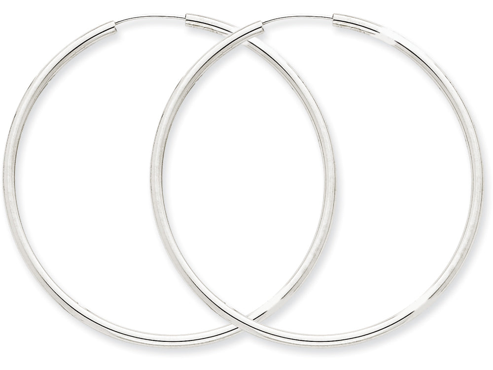 FJC Finejewelers 14k White Gold Polished Endless 2mm Hoop Earrings