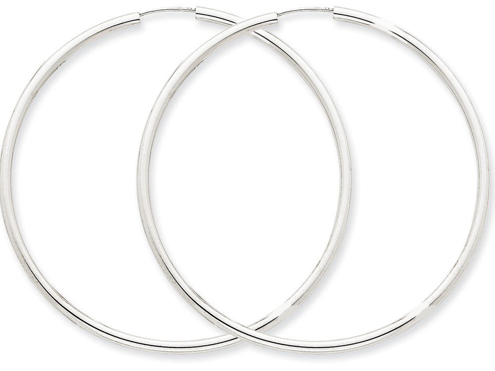 FJC Finejewelers 14k White Gold Polished Endless 2mm Hoop Earrings