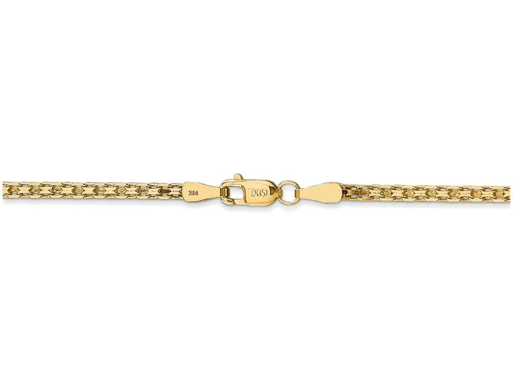 FJC Finejewelers 7 Inch 14k Yellow Gold 2mm Lightweight Handmade Flat Chain Bracelet