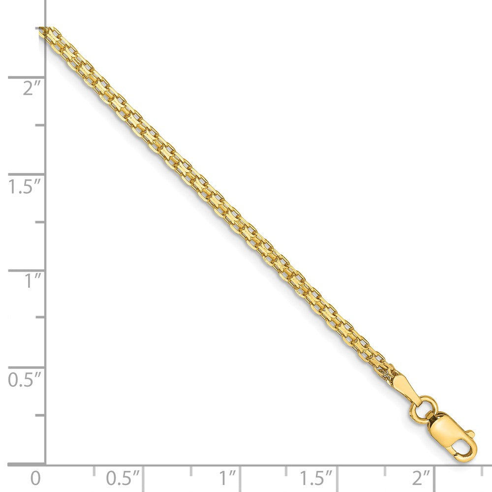 FJC Finejewelers 14 kt Yellow Gold 2mm Lightweight Flat Chain Anklet
