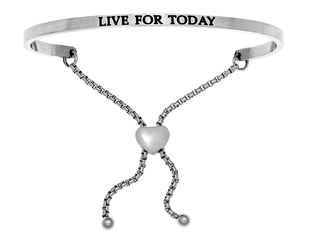 Intuitions Stainless Steel live For Today Adjustable Friendship Bracelet