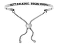 Intuitions Stainless Steel quit Talking.begin Doing. Adjustable Friendship Bracelet