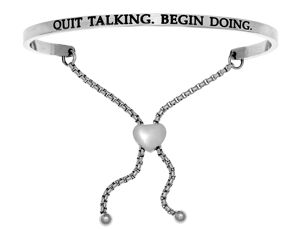 Intuitions Stainless Steel quit Talking.begin Doing. Adjustable Friendship Bracelet