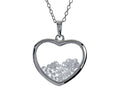 Finejewelers Floating April Birth Month Cubic Zirconia Heart Shape Sterling Silver Glass Pendant Necklace