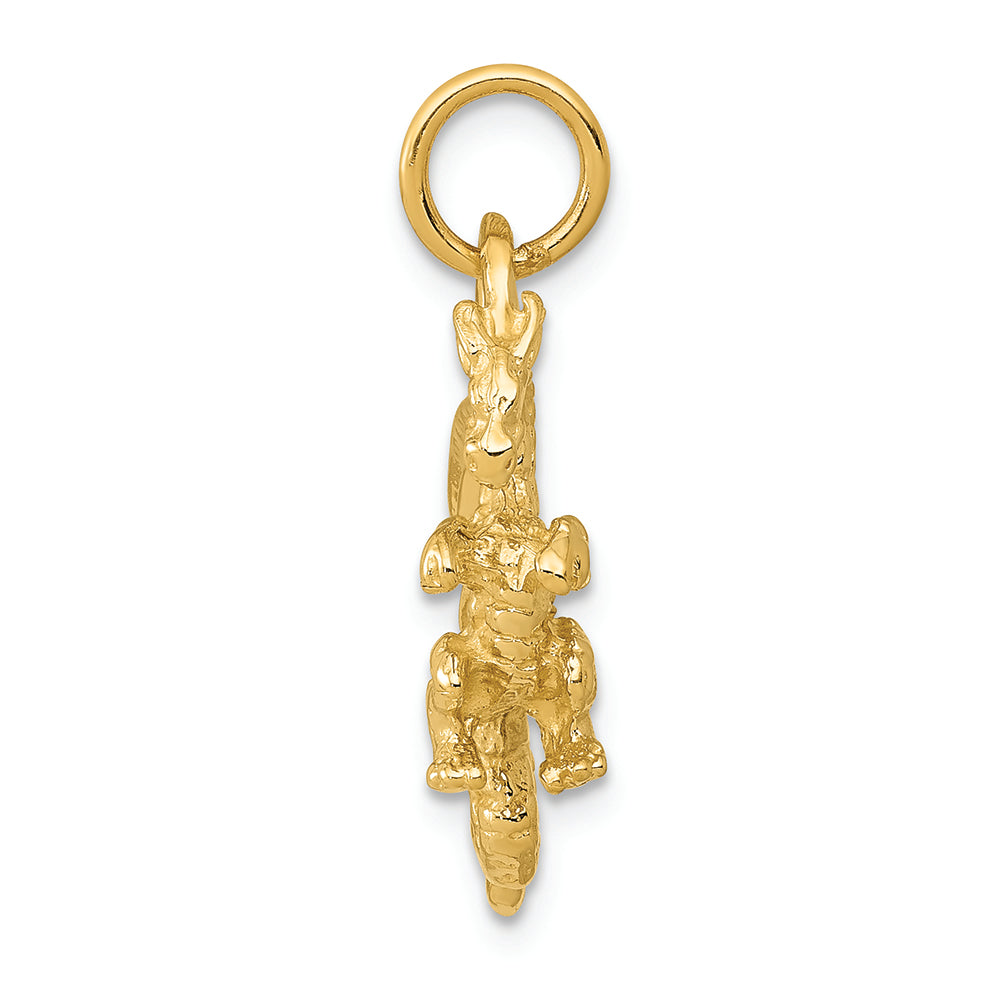 FJC Finejewelers 14k Yellow Gold Solid Polished 3d Dragon Charm