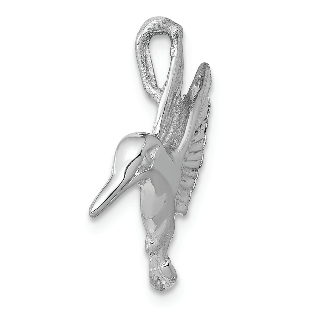 FJC Finejewelers 14k White Gold Polished Open-backed Hummingbird Chain Slide Charm