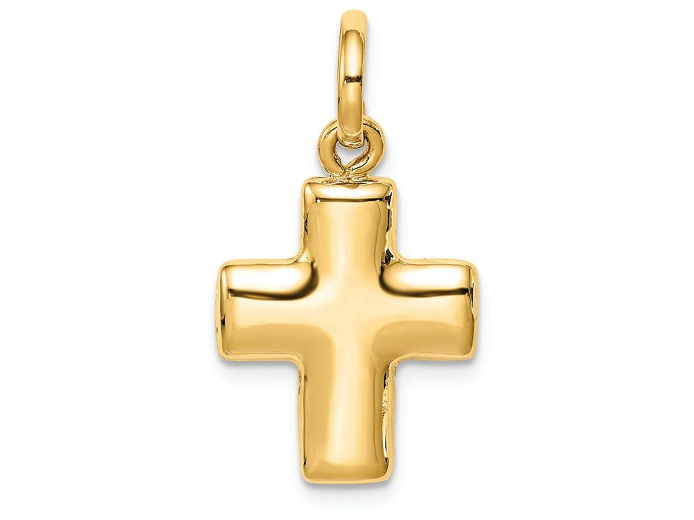FJC Finejewelers 14k Yellow Gold Puffed Cross Charm