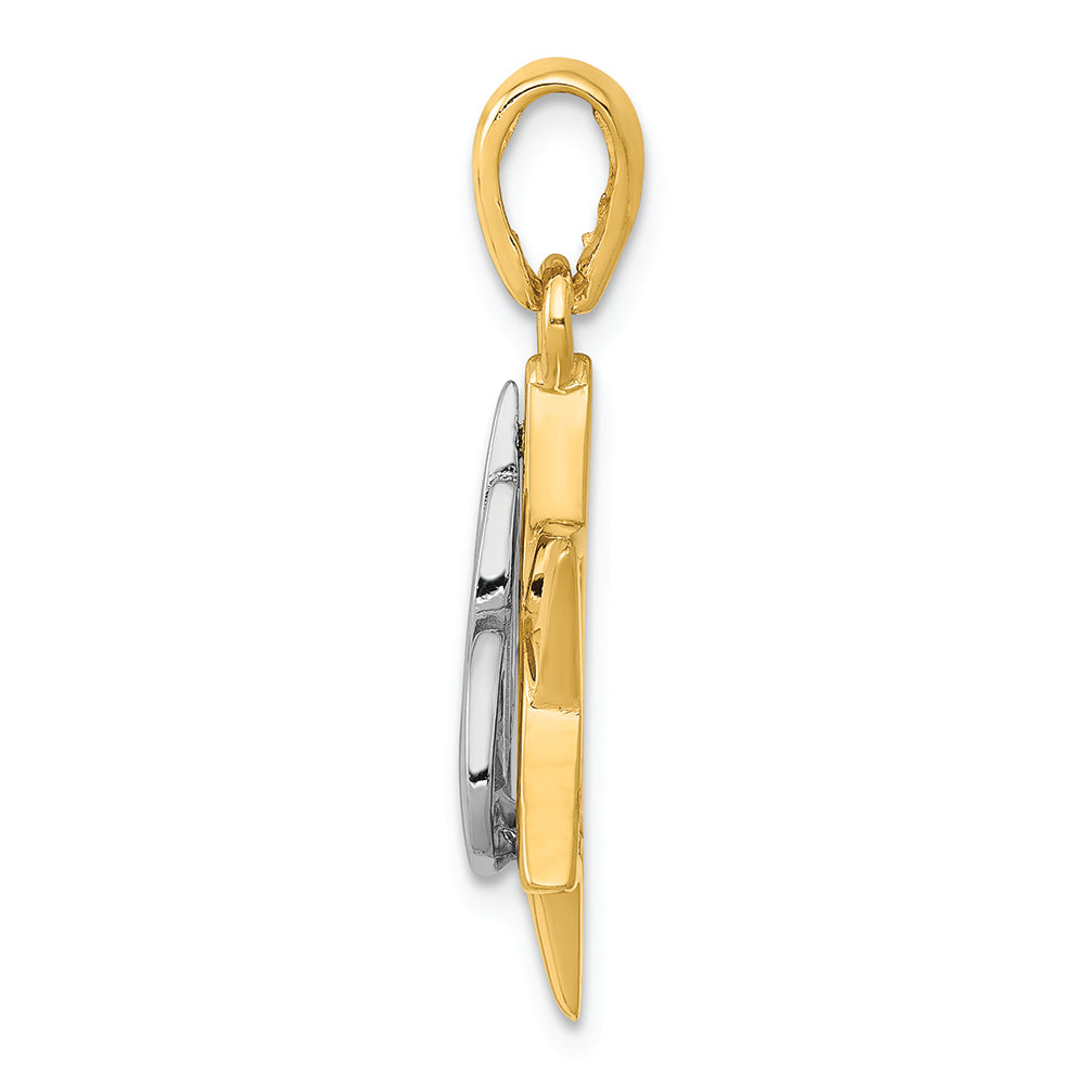 FJC Finejewelers 14k Two-tone Gold Star Of David Charm