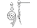 FJC Finejewelers 14k White Gold Dolphin Dangle Earrings