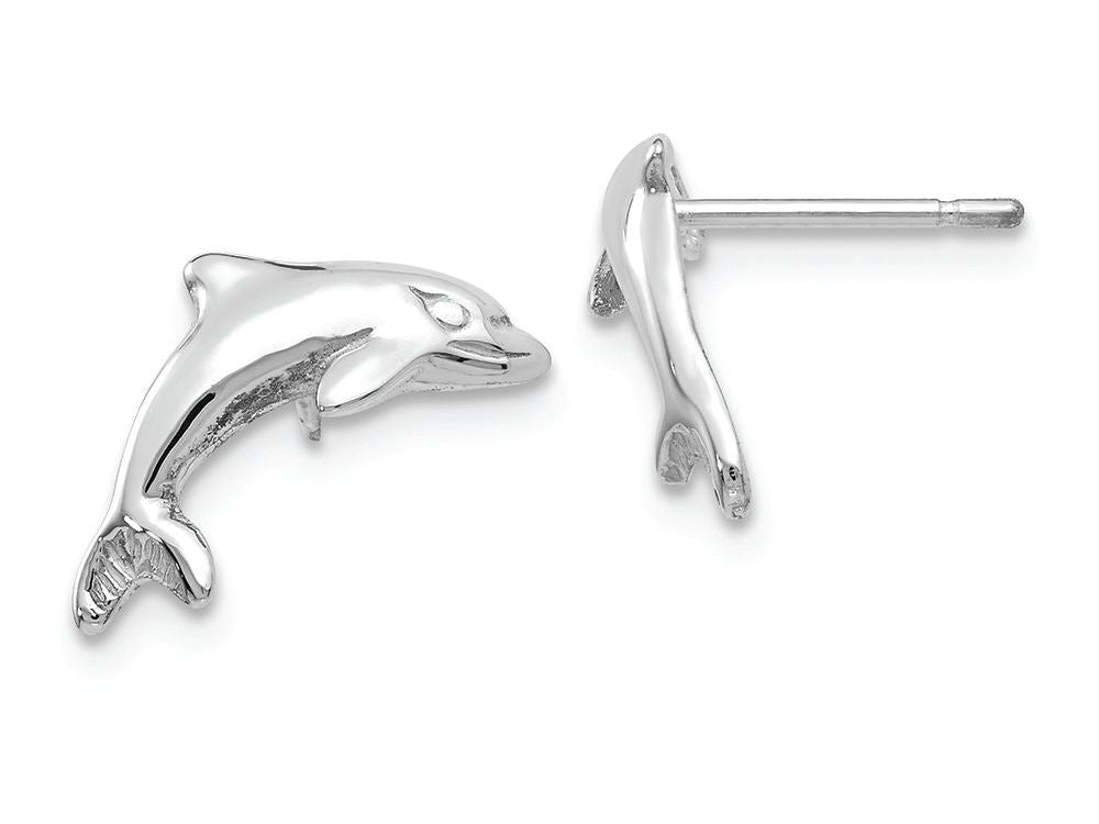 FJC Finejewelers 14k White Gold Dolphin Earrings