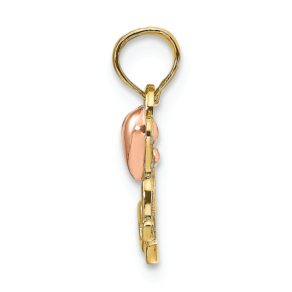 FJC Finejewelers 14k Two-tone Gold Polished Mom with Heart Charm