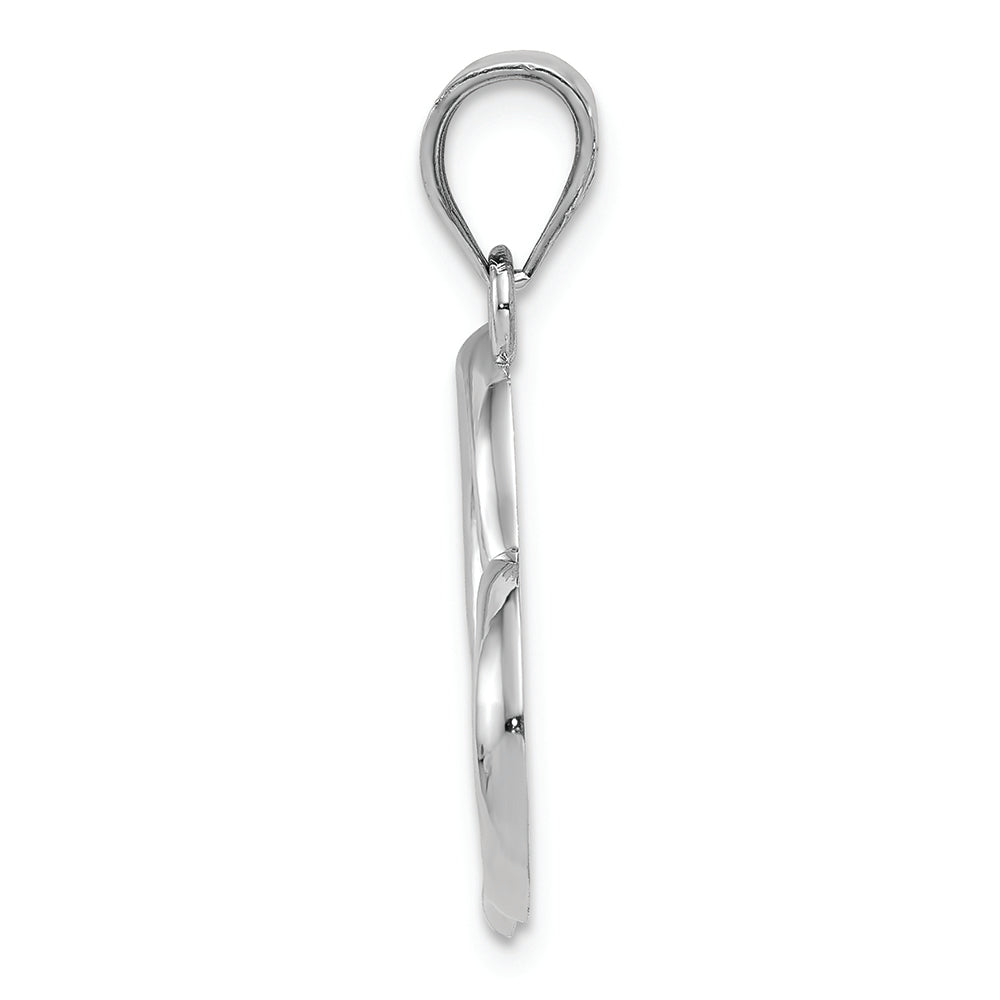 FJC Finejewelers 14k White Gold Polished Open Heart Charm