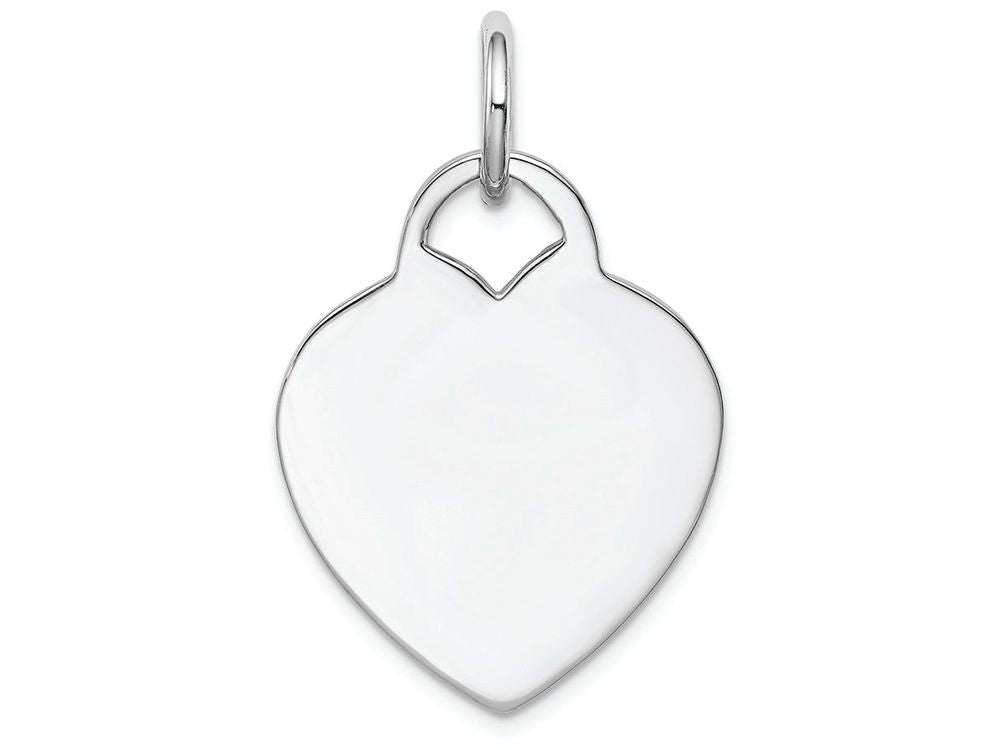 FJC Finejewelers 14k White Gold Heart Disc Charm