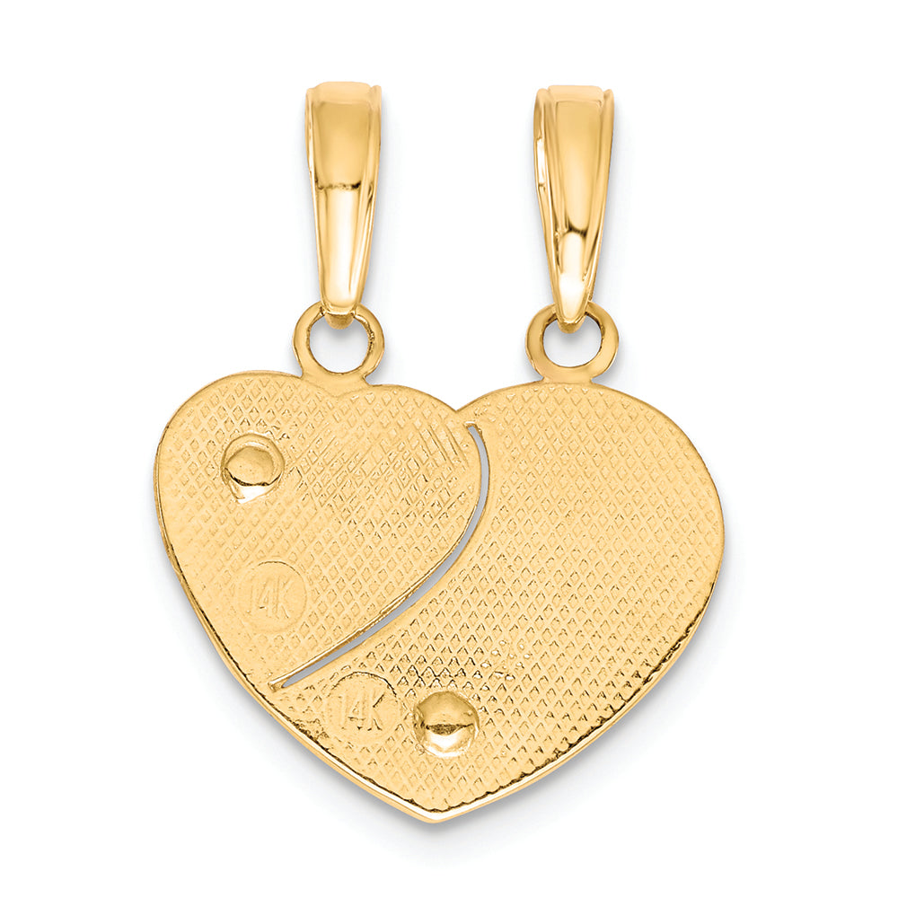FJC Finejewelers 14k Two-tone Gold Mommyme Breakable Heart Charm