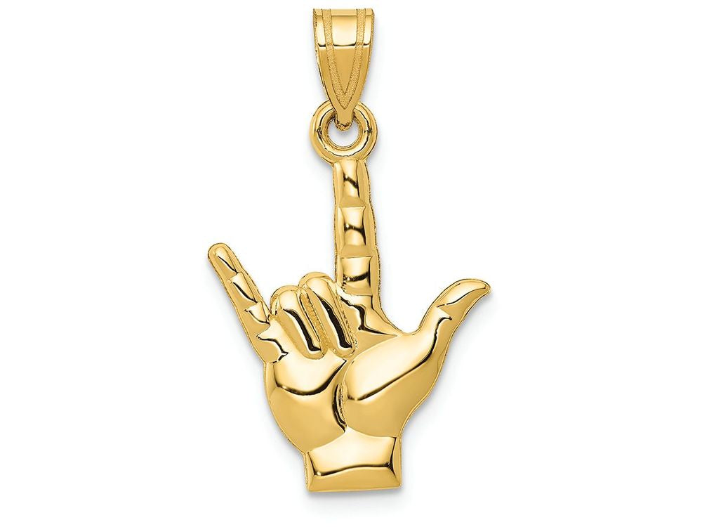 FJC Finejewelers 14k Yellow Gold Polished I Love You Handsign Language Charm
