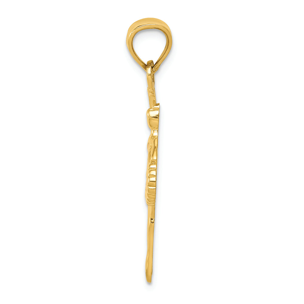 FJC Finejewelers 14k Yellow Gold Pink Enameled Ballerina Charm