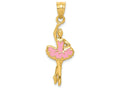 FJC Finejewelers 14k Yellow Gold Pink Enameled Ballerina Charm