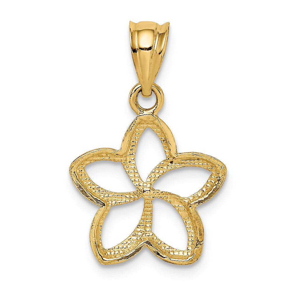 FJC Finejewelers 14k Yellow Gold Polished Small Cut-out Plumeria Charm