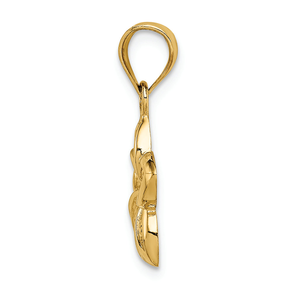 FJC Finejewelers 14k Yellow Gold Polished Small Cut-out Plumeria Charm