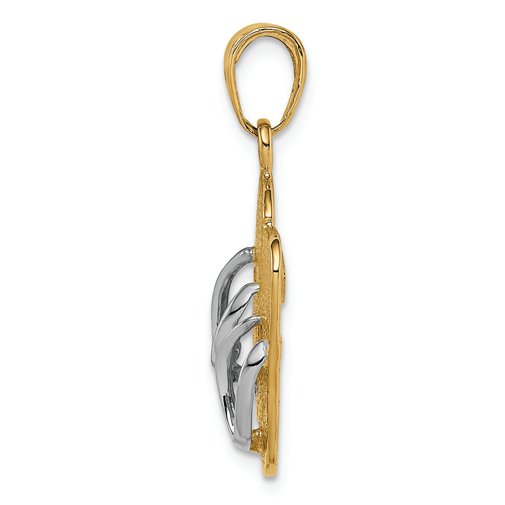 FJC Finejewelers 14k Yellow Gold with Rhodium Large Double Flip-flop Charm