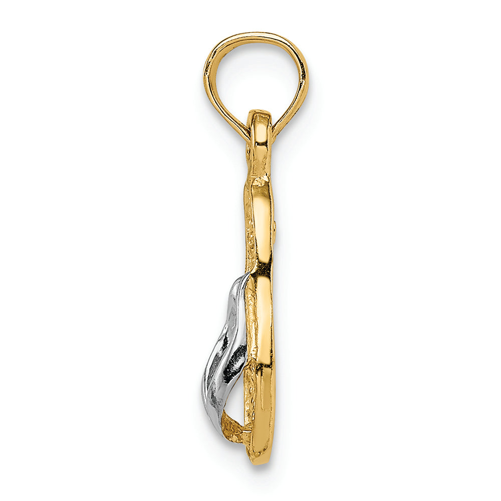 FJC Finejewelers 14k Yellow Gold with Rhodium Single Flip-flop Charm