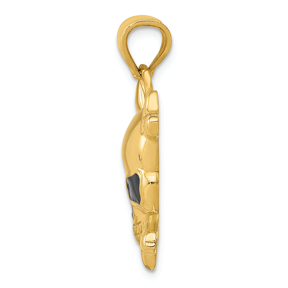 FJC Finejewelers 14k Yellow Gold Enameled Skull Charm