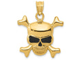 FJC Finejewelers 14k Yellow Gold Enameled Skull Charm