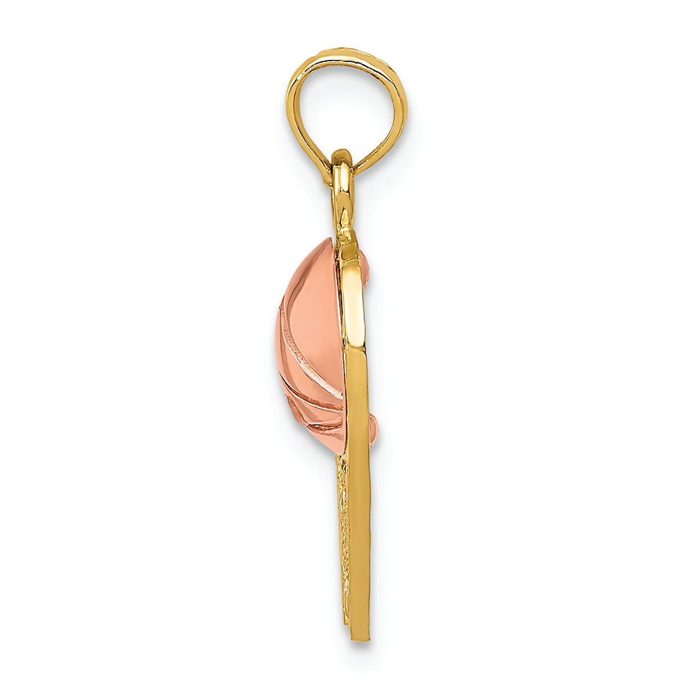 FJC Finejewelers 14k Two-tone Gold Basketball Hoop with Ball Charm