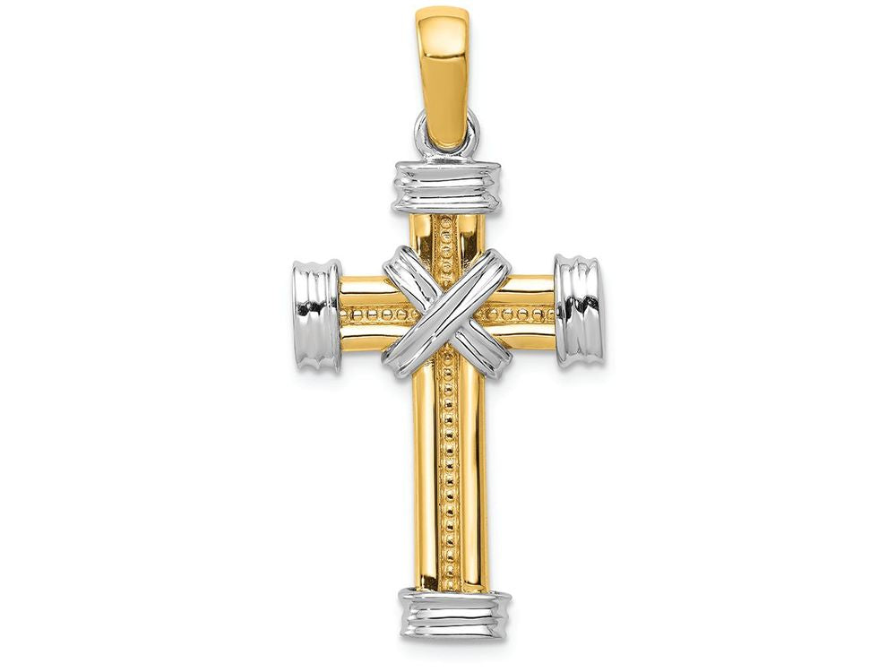 FJC Finejewelers 14k Two-tone Gold Latin Cross Charm