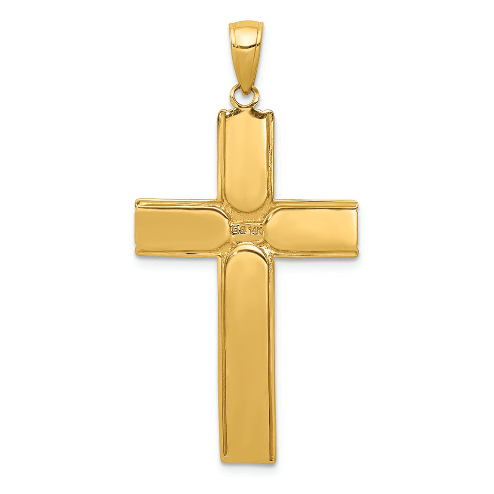 FJC Finejewelers 14k Yellow Gold Satin Finish Crucifix Charm
