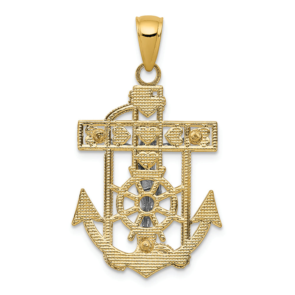 FJC Finejewelers 14k Two-tone Gold Mariner's Crucifix Charm