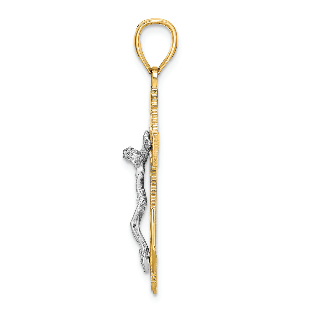 FJC Finejewelers 14k Two-tone Gold Mariner's Crucifix Charm