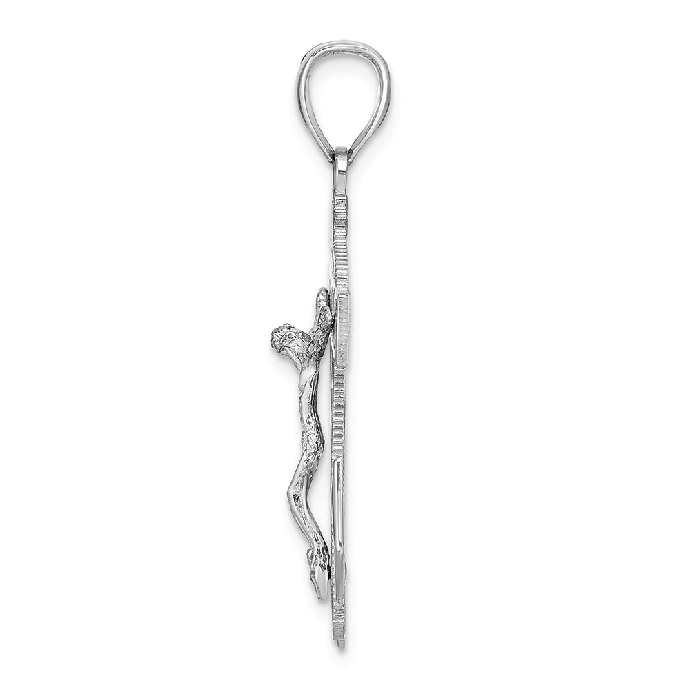 FJC Finejewelers 14k White Gold Mariners Crucifixtwo-color Charm