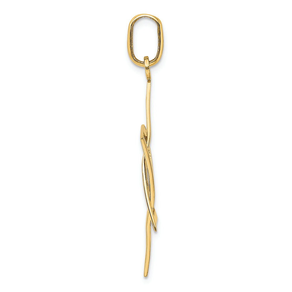FJC Finejewelers 14k Two-tone Gold Elongated Jewish Star Of David Charm