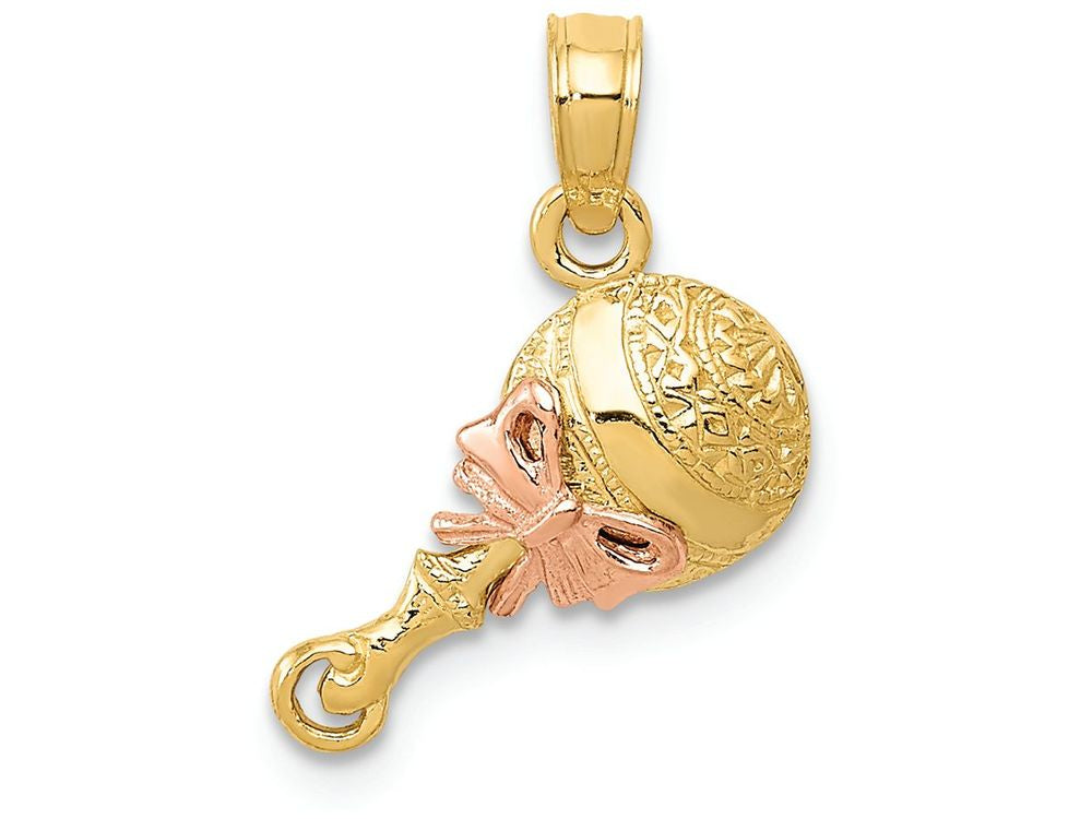 FJC Finejewelers 14k Two-tone Gold Baby Rattle Charm