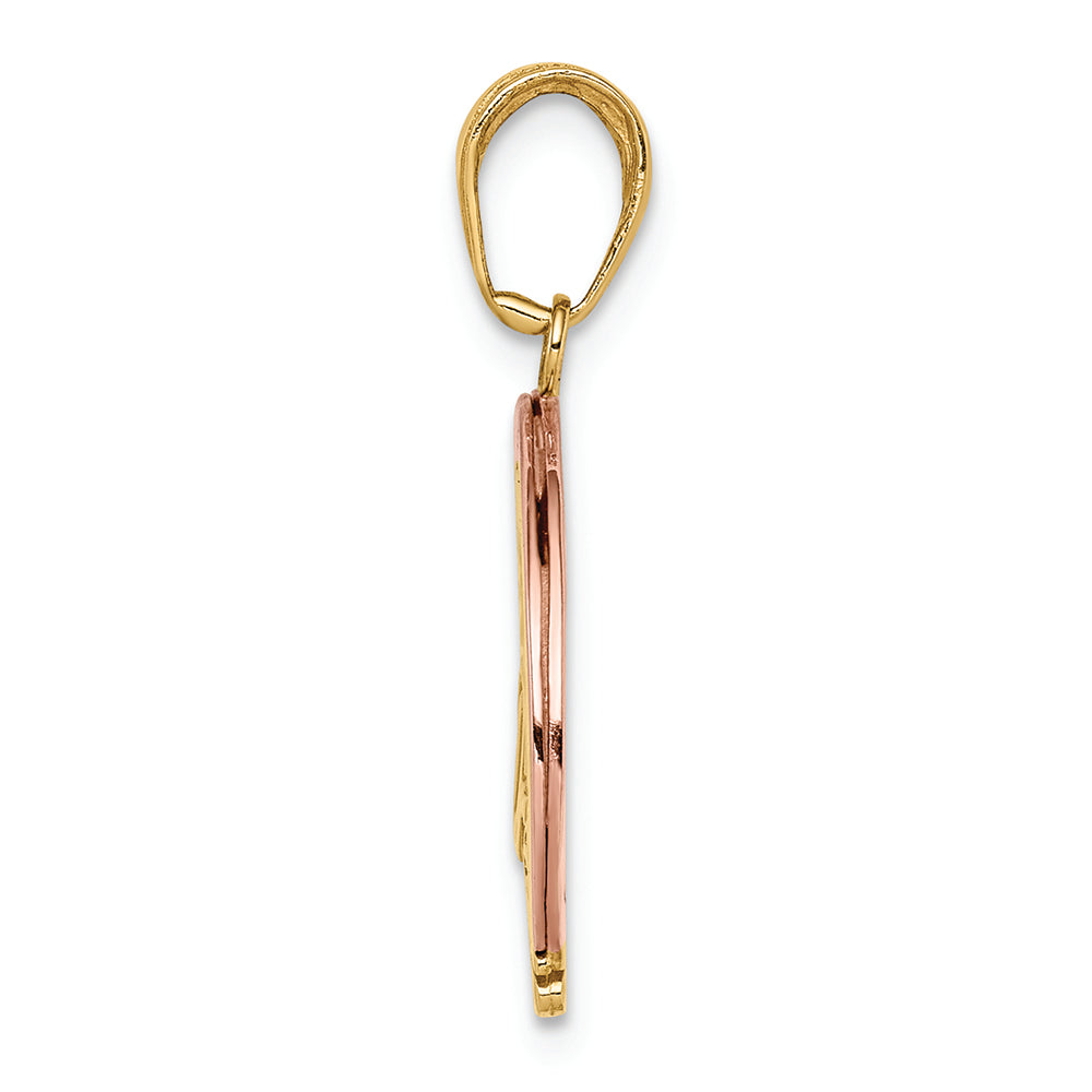 FJC Finejewelers 14k Yrose Gold with with Rhodium Follow Your Dreams Rainbow Charm