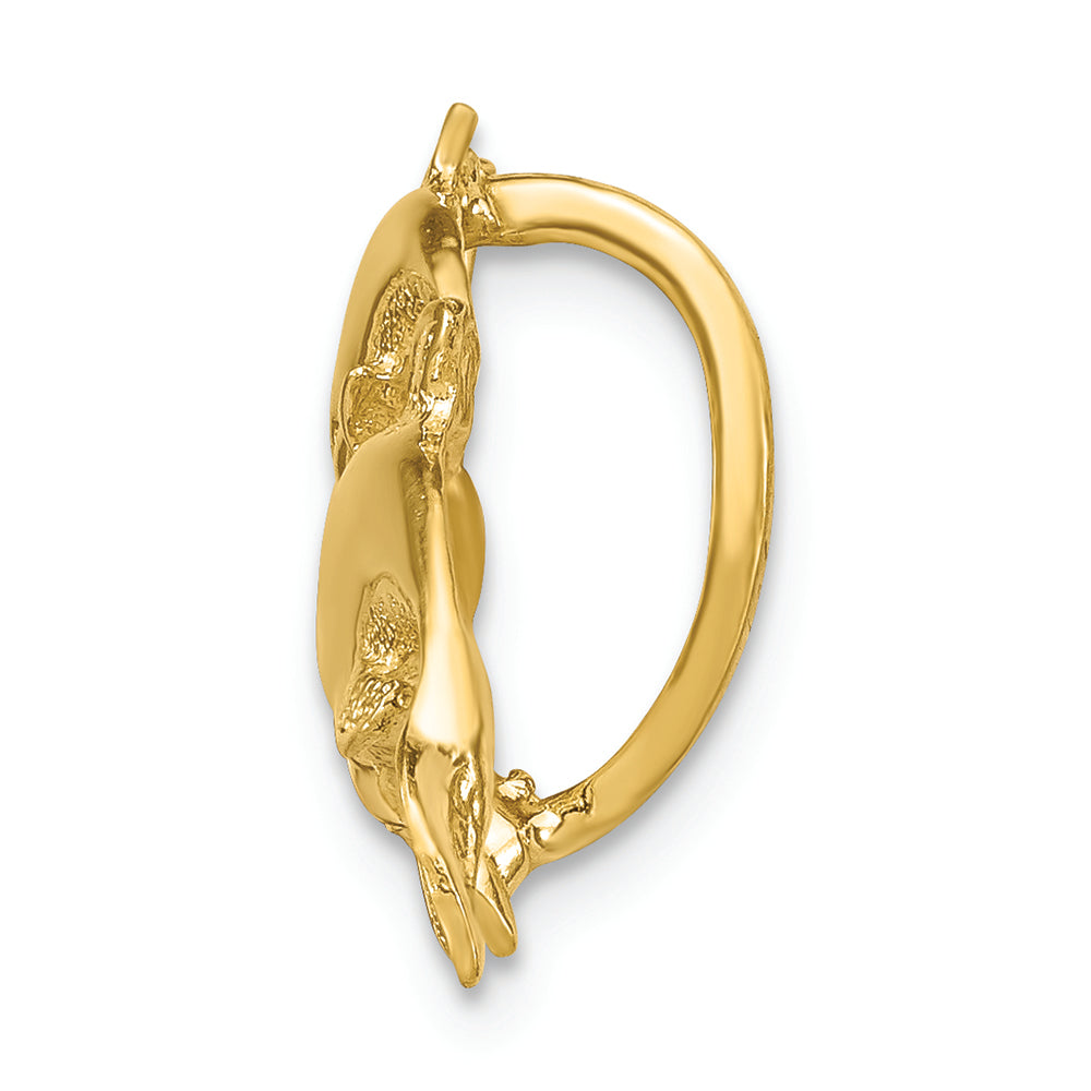 FJC Finejewelers 14k Yellow Gold 4 Dolphin Slide Charm