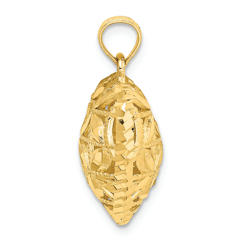 FJC Finejewelers 14k Yellow Gold Bright Cut Open Puffed Heart Charm