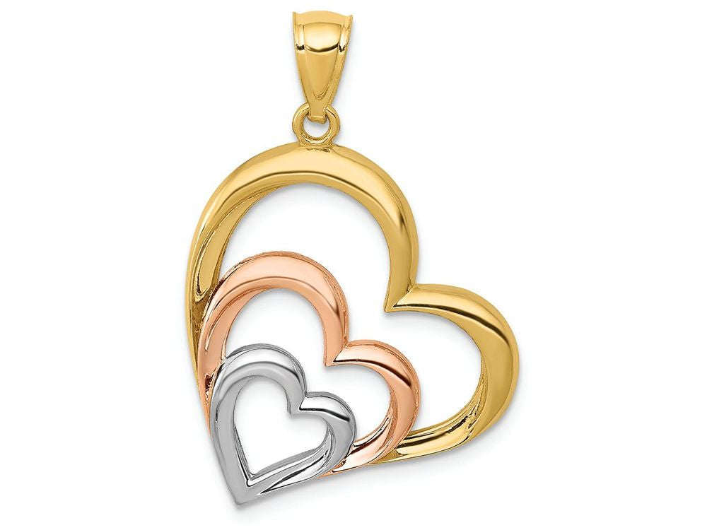 FJC Finejewelers 14k Two-tone Gold And with Rhodium Heart Charm