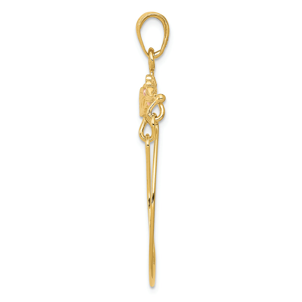 FJC Finejewelers 14k Two-tone Gold Leaves with Flower Charm Holder