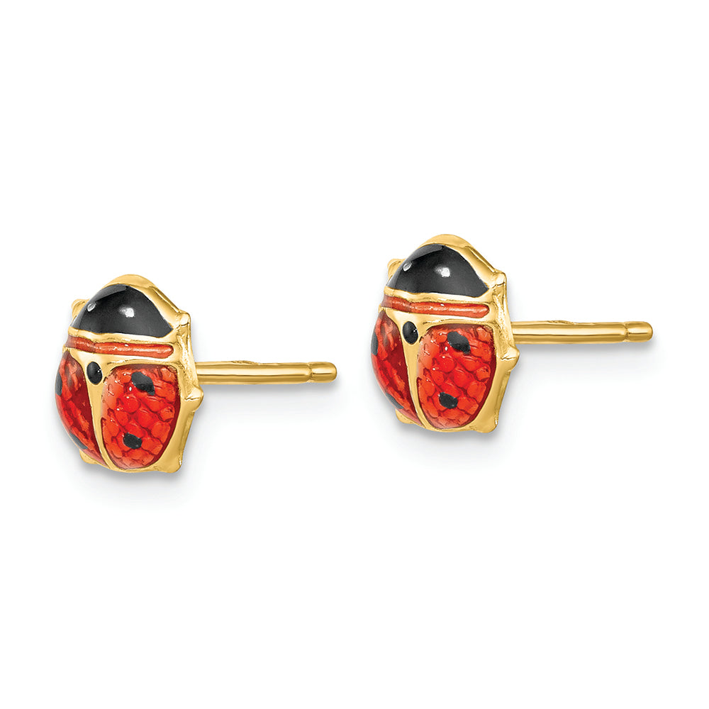 FJC Finejewelers 14k Yellow Gold Enameled Ladybug Earrings