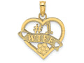 FJC Finejewelers 14k Yellow Gold #1 Wife Heart Charm