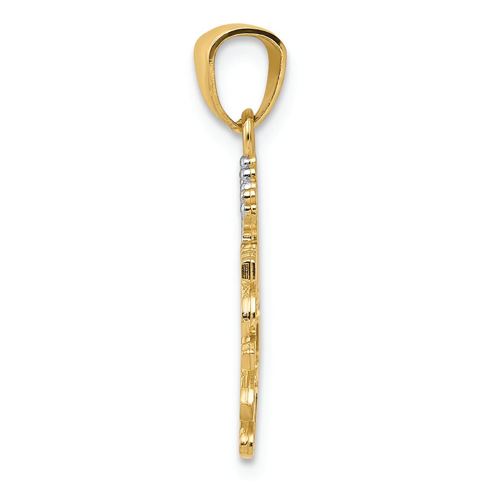 FJC Finejewelers 14k Yellow Gold And with Rhodium Daddys Princess Charm