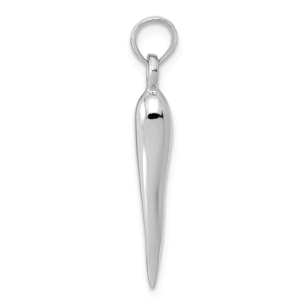 FJC Finejewelers 14k White Gold White 3d Italian Horn Charm