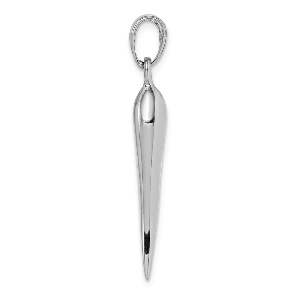 FJC Finejewelers 14k White Gold White 3d Italian Horn Charm