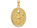 FJC Finejewelers 14k Yellow Gold Fleur-de-lis On Oval Disk Charm