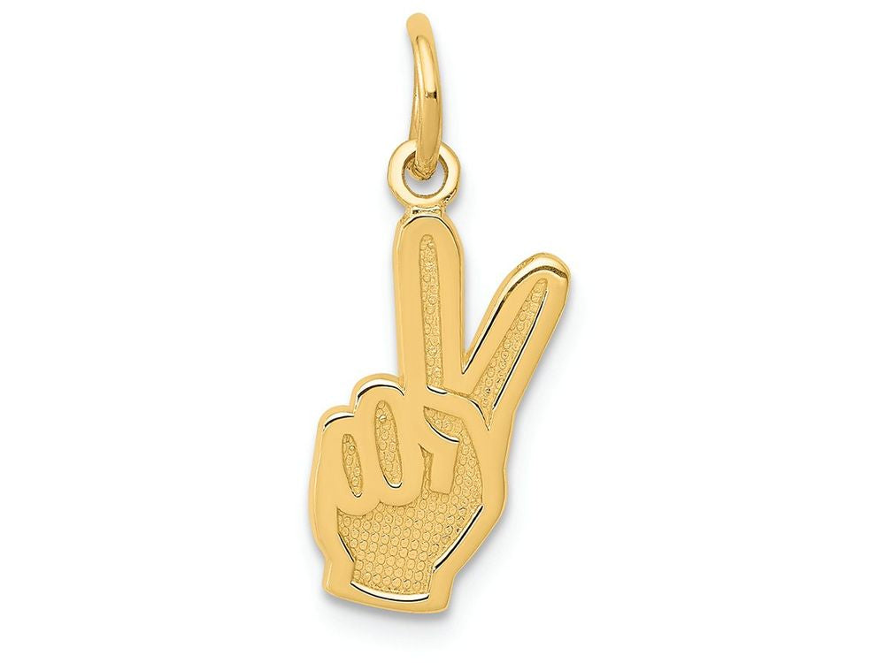 FJC Finejewelers 14k Yellow Gold Peace Sign Charm