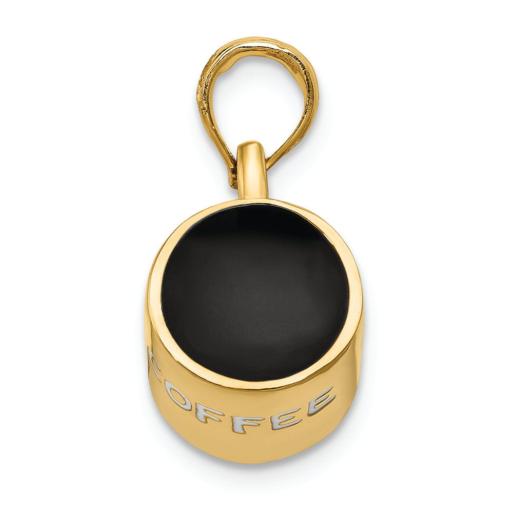 FJC Finejewelers 14k Yellow Gold Enameled Coffee Cup Charm